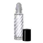 10 ml (1/3 OZ) Roll on Swirl Glass Bottle With Housing Ball and Caps