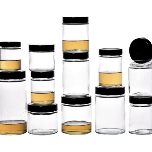16 oz Clear PET Plastic Straight Sided Jars (Caps Included)