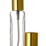30ML Tall Square Perfume Bottle With Gold Spray Pump
