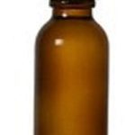 30ml (1 OZ) Glass Boston round Amber bottle w/ Black Cone Caps
