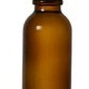 30ml (1 OZ) Glass Boston round Amber bottle w/ Black Cone Caps