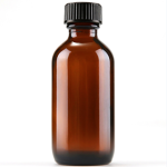 60 ML Boston Round Amber Glass Bottle With Black Screw Rubber Cone Caps