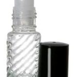 5 ml  Roll on Swirl Glass Bottle With Housing Ball & Plastic Caps