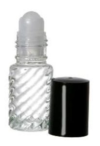 5 ml Roll on Swirl Glass Bottle With Housing Ball & Plastic Caps