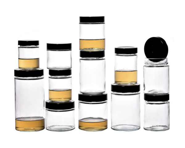 8 oz Clear PET Plastic Straight Sided Jars (Caps Included)