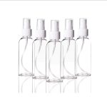 Boston Round Glass Clear Bottle W/ White Atomizer (30 ml / 1 OZ)