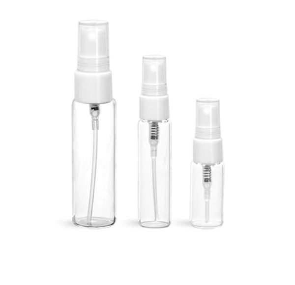Glass Vails Clear With Clear Spray bottle 10ml