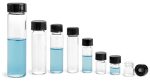 Vials, 2 Drum Clear Glass Vials with Screw Cap, - Image 2